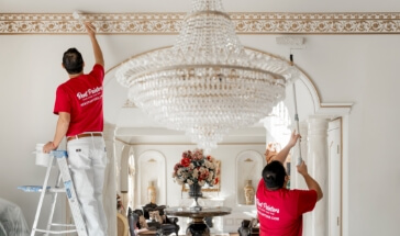 painter working on Interior Painting job